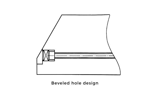 Design of cooling water holes intersecting in the same plane.